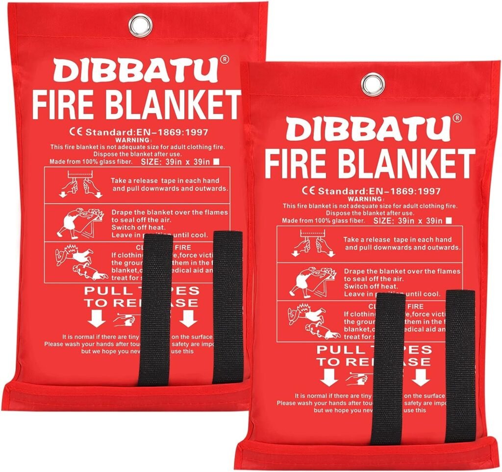 DIBBATU Emergency Fire Blanket for Home and Kitchen, Fire Retardant Blankets for House, Fire Blankets Emergency for People Suppression Flame Fireproof Blanket Welding Blanket for Fireplace, Grill