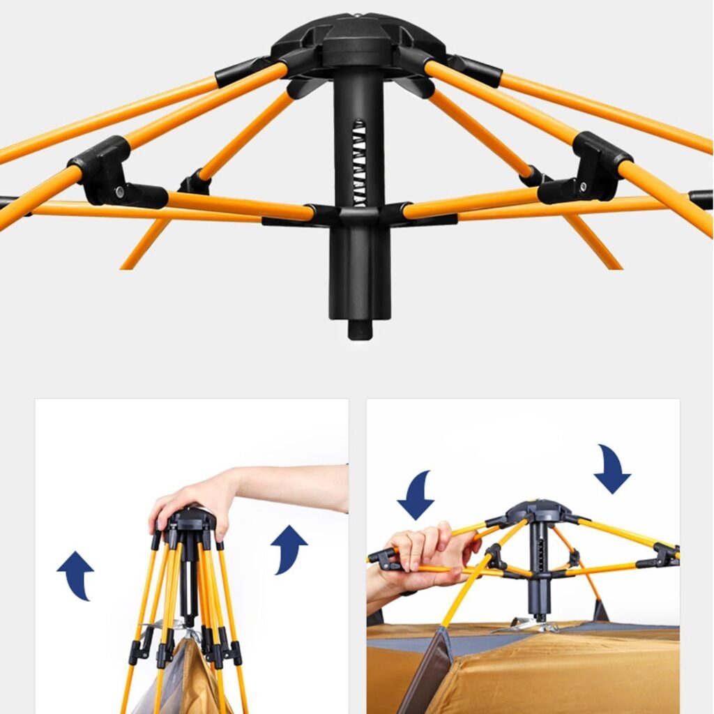 Hewolf Waterproof Instant Camping Tent - 2/3/4 Person Easy Quick Setup Dome Family Tents for Camping,Double Layer Flysheet Can be Used as Pop up Sun Shade