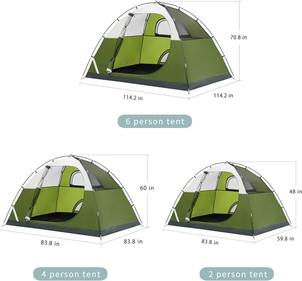 MOON LENCE Camping Tent,2/4/6 Person Backpack Tent,Double Layer Outdoor Tent Waterproof,Windproof,Anti-UV